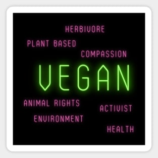 Vegan Word Cloud Magnet